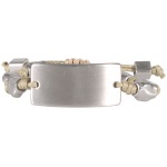 Bracelet fantaisie multi rangs avec cordon en coton ciré et métal argenté. 2 rangs.