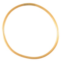 Bracelet bouddhiste jonc semi rigide en tube de plastique rempli de poudre de couleur dorée.