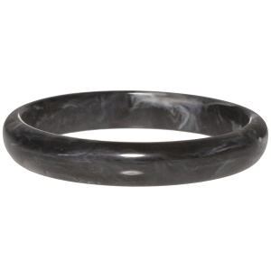 Bracelet jonc fermé rigide en plastique de couleur noir.
