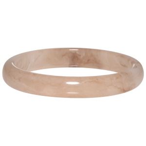 Bracelet jonc fermé rigide en plastique de couleur rose.