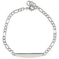 Bracelet gourmette pour enfants en acier argenté. Fermoir mousqueton avec 1 cm de rallonge.