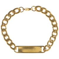 Bracelet gourmette en acier doré.