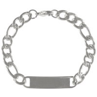 Bracelet gourmette pour homme en acier argenté.