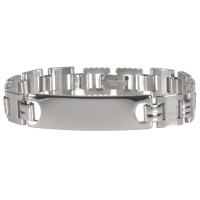 Bracelet gourmette pour homme en acier argenté.