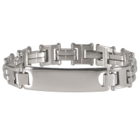 Bracelet gourmette pour homme en acier argenté.