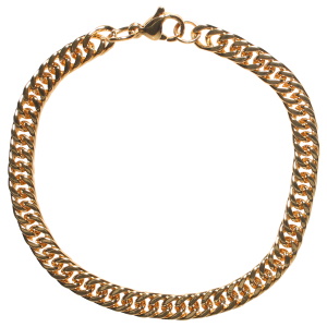 Bracelet chaîne en acier doré.