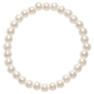 Bracelet fantaisie élastique composé de perles d'imitation.