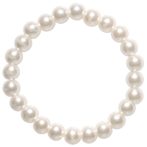 Bracelet fantaisie élastique composé de perles d'imitation.