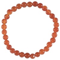 Bracelet boules élastique de perles en véritable pierre d'agate rouge. L'agate représente l'équilibre et l'harmonie. Elle est symbole de force et de soutien dans les moments difficiles en recentrant les énergies. Pierre d'ancrage à la terre, elle aide à disperser les énergies négatives et confère stabilité et confiance de soi.