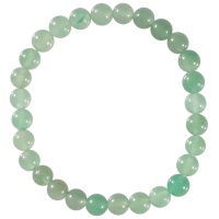 Bracelet boules élastique de perles en véritable pierre d'aventurine. L'aventurine apporte tranquillité intérieure et dissout la mélancolie. Elle renforce le contrôle de soi, rend son possesseur généreux et fidèle.