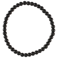 Bracelet fantaisie élastique composé de perles en véritable pierre de tourmaline noire.