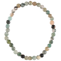 Bracelet fantaisie élastique composé de perles en véritable pierre d'agate indienne.