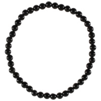Bracelet fantaisie élastique composé de perles en véritable pierre d'agate.