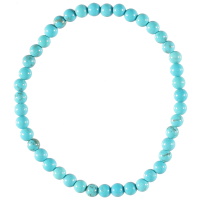 Bracelet fantaisie élastique composé de perles en véritable pierre turquoise.