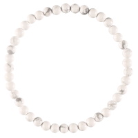 Bracelet fantaisie élastique composé de perles en véritable pierre d'howlite.