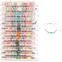 Bracelet fantaisie composé d'un cordon en coton de couleur, de perles multicolores et d'une pierre naturelle de forme ovale. 6 coloris différents. Vendu à l'unité, votre préférence dans les commentaires.