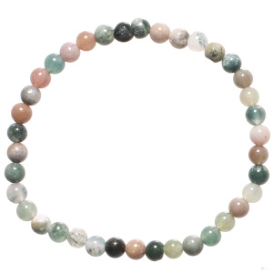 Bracelet boules fantaisie élastique composé de perles en véritable pierre d'agate indienne.