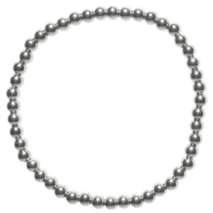 Bracelet élastique composé de perles en acier argenté.