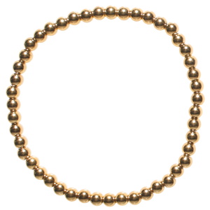 Bracelet élastique composé de perles en acier doré.