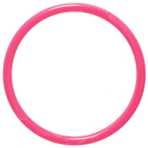 Bracelet jonc fermé rigide en plastique de couleur rose fuchsia.
