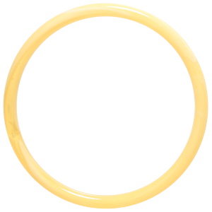 Bracelet jonc fermé rigide en plastique de couleur jaune.