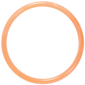 Bracelet jonc fermé rigide en plastique de couleur orange.