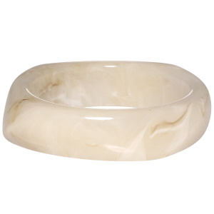 Bracelet jonc rigide en plastique de couleur marron.