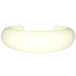 Bracelet jonc rigide ouvert en plastique de couleur jaune vert.