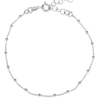 Bracelet composé d'une chaîne boules en argent 925/000 rhodié. Fermoir anneau ressort avec 3 cm de rallonge.