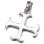 Pendentif Croix Templière en argent 925/000 rhodié.