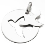 Pendentif oiseau en argent 925/000 rhodié.