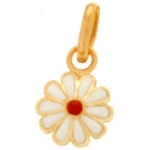 Pendentif marguerite en plaqué or et émail.