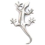 Pendentif gecko en argent 925/000 rhodié.