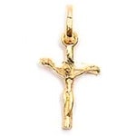 Pendentif crucifix croix avec le Christ en plaqué or.
