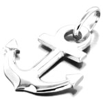 Pendentif ancre marine en argent 925/000 rhodié.