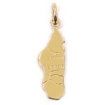 Pendentif de l'île de Madagascar en plaqué or.