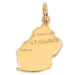 Pendentif de l'île Maurice en plaqué or.