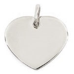 Pendentif cœur en argent 925/000 rhodié.