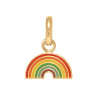 Pendentif pour enfant au motif d'arc en ciel en plaqué or jaune 18 carats et en émail multicolore.