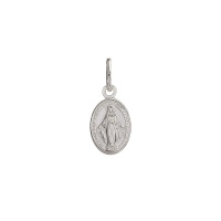 Pendentif médaillon Miraculeuse Regina Sine Labe Originali Concepta en argent 925/000 rhodié.