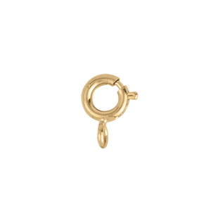 Fermoir anneau ressort en plaqué or jaune 18 carats.