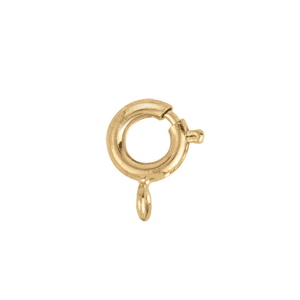Fermoir anneau ressort en plaqué or jaune 18 carats.