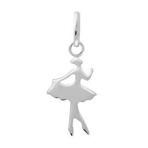 Pendentif en forme de danseuse en argent 925/000 rhodié.