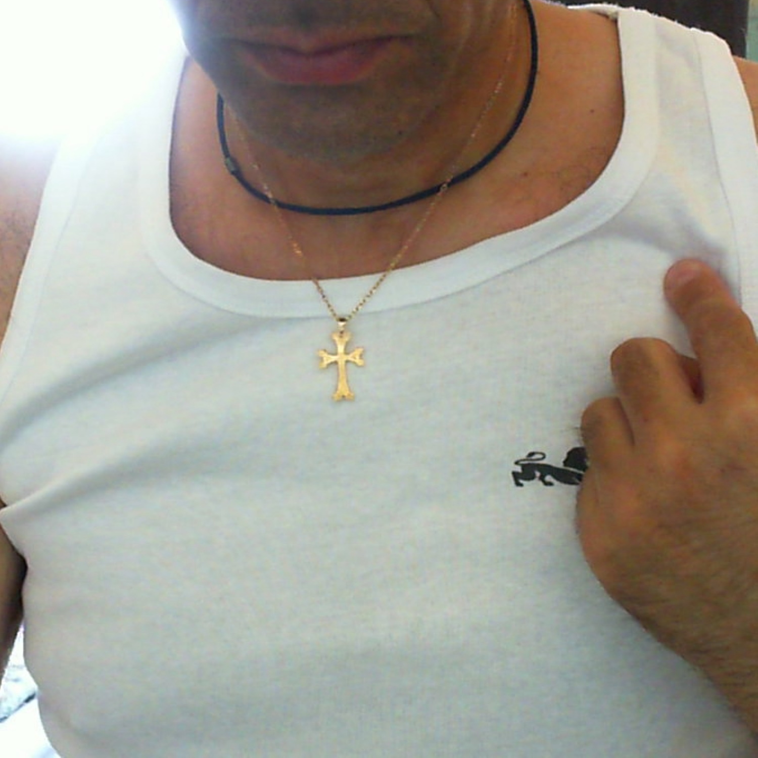 Pendentif croix arménienne en plaqué or jaune 18 carats. Croix  Adolescent Adulte Communion Femme Fille Garçon Homme Indémodable Mixte Religion 