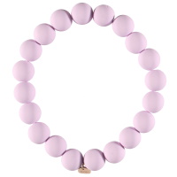 Bracelet élastique composé d'un fil de nylon et de perles de couleur violette.