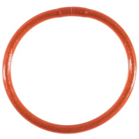 Bracelet bouddhiste jonc semi rigide en tube de plastique de couleur rouge rempli de poudre.