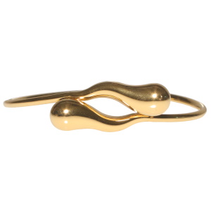 Bracelet jonc fil rond en acier doré.