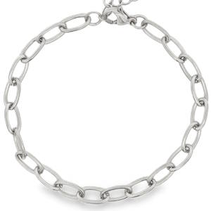 Sublimez votre poignet avec ce bracelet chaîne en acier argenté, un bijou raffiné et intemporel. Ses maillons délicats s'entrelacent pour créer une élégance discrète, parfaite pour toutes les occasions. Un accessoire incontournable qui apportera une touche de sophistication à votre style. Fermoir mousqueton avec 3 cm de rallonge.