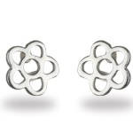 Boucles d'oreilles fleurs en argent 925/000.