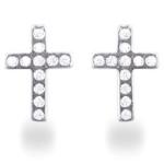 Boucles d'oreilles en argent 925/000 et oxyde de zirconium.